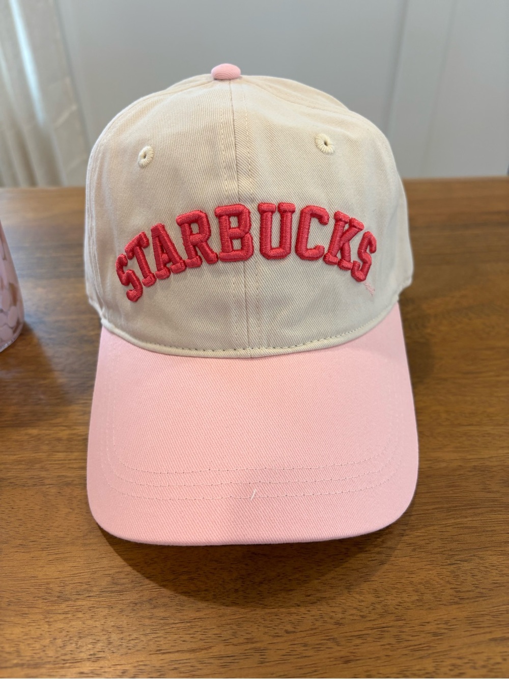 NWT Starbucks Beige and Pink Logo embroidered Hat